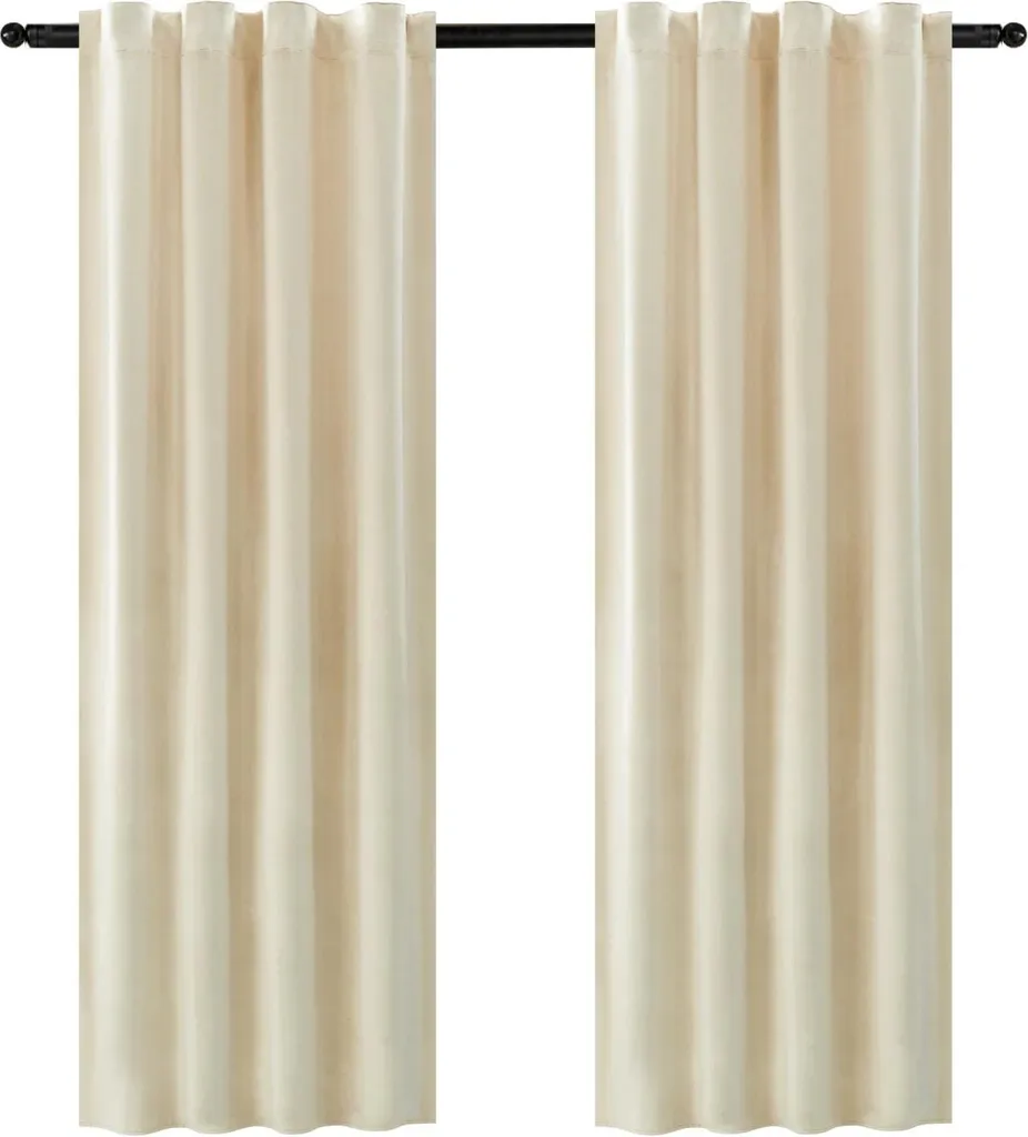 Tende Oscuranti 100% Poliestere Velluto Beige 5m x 2.6m Set