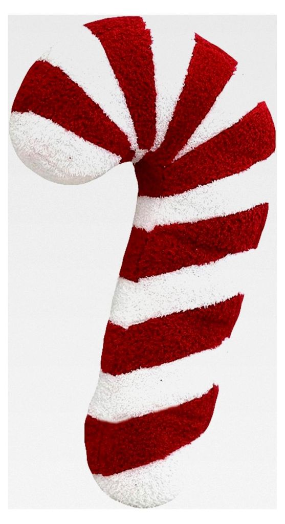Weihnachts-Zuckerstangenkissen, 46 cm, weiches Plüschkissen in Zuckerstangenform, wiederverwendbares Sofakissen, Weihnachtskissen (Rot)