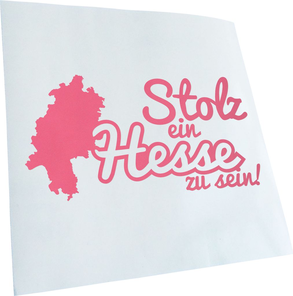 Kiwistar - Autoaufkleber - Hesse Hessen Stolz - Hellrosa - 24x12cm - Aufkleber für Auto, Laptop, Fahrrad, LKW, Motorrad mehrfarbig JDM Decal Racing