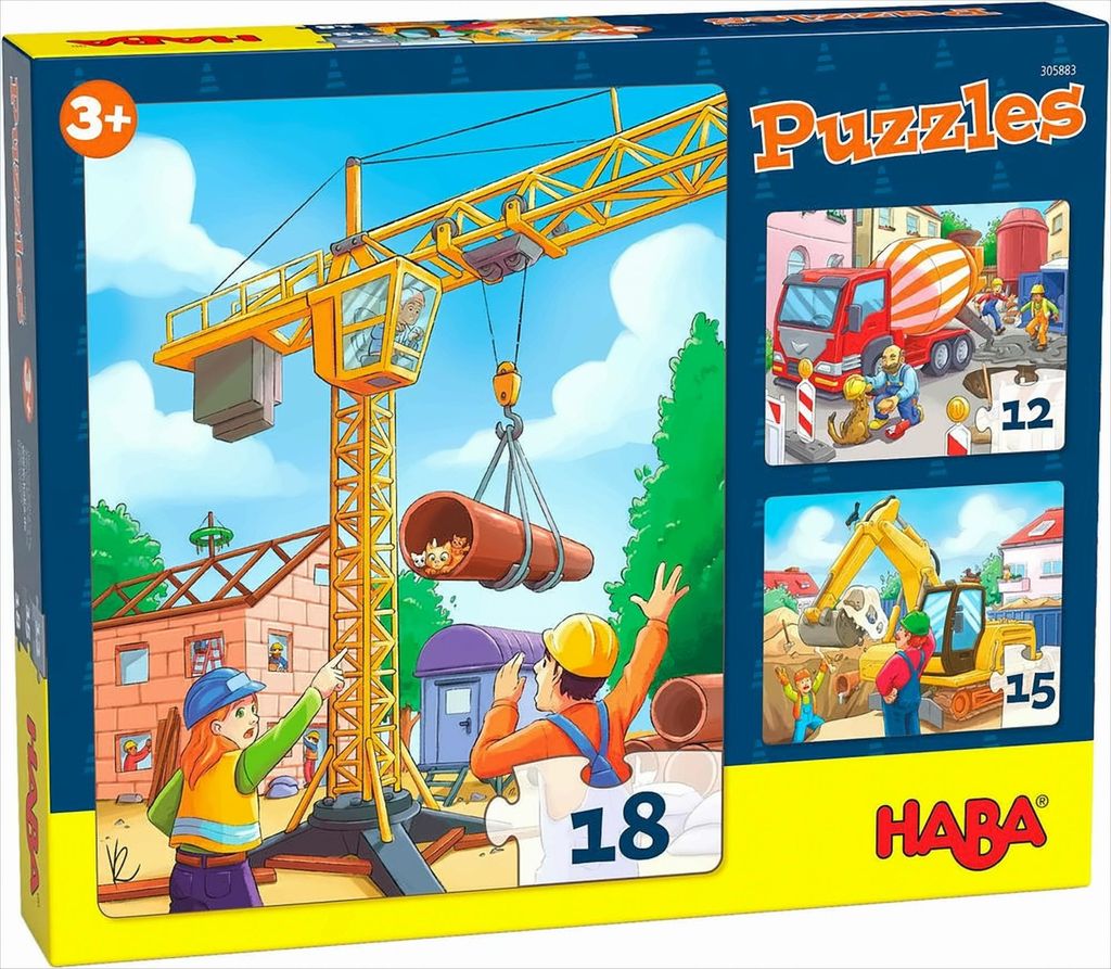 HABA Puzzles Baustellenfahrzeuge Produktbild 