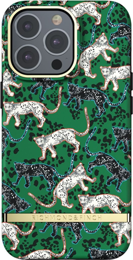 Richmond & Finch, iPhone 13 Pro Cover Antibakterielle Beschichtung Leopardenmuster, Grün