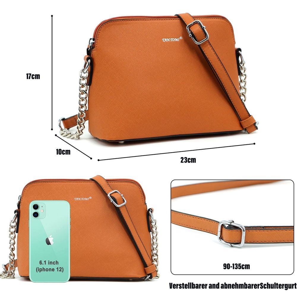 Mofut Damen Kleine Umhängetasche,Kette Schulterriemen Produktbild 5