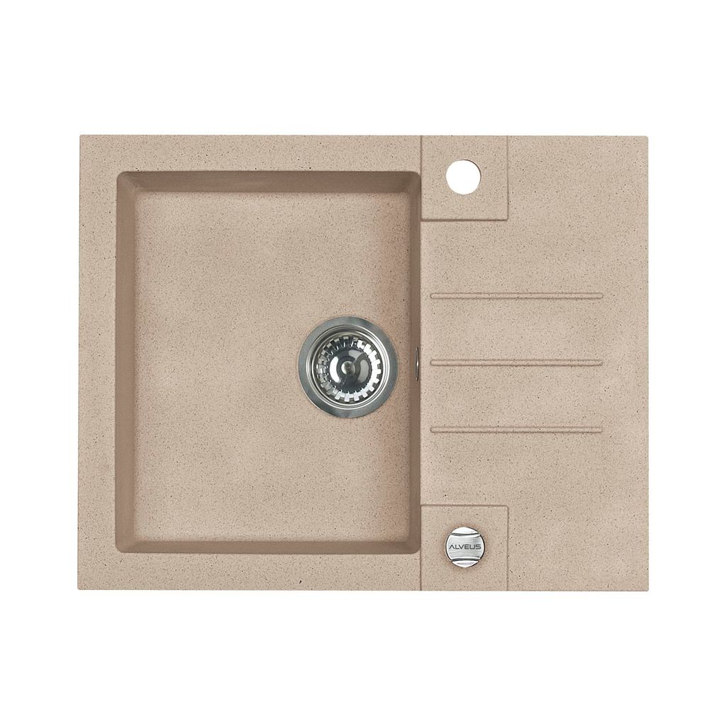 SOLIDO Einbauspüle Rock 30, 595 x 475 mm reversibel, Algranit beige