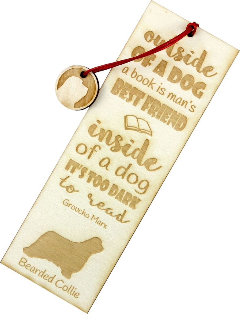 Bearded Collie - Lesezeichen mit Hund, personalisiertes Lesezeichen, Geschenk für Bücherwurm von der Marke Art-Dog