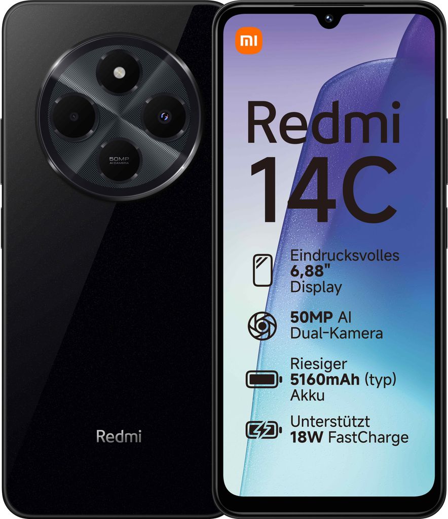 XIAOMI 14C 8GB RAM 256GB storage Black MZB0HQJEU Obrázek produktu 