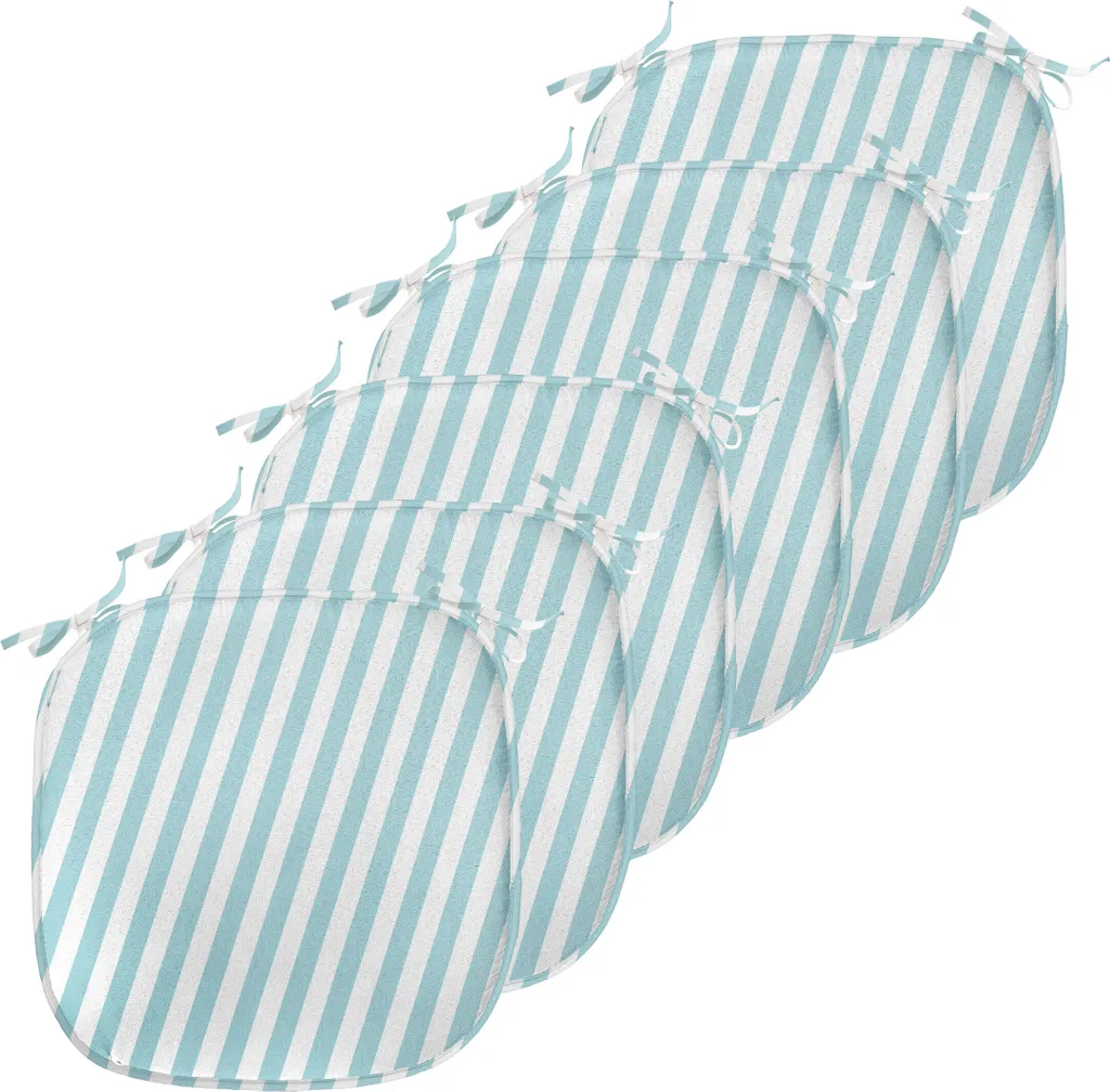 Coussins de Chaise Anti-Glisse et Antitache - Lot de 6 Bleu 40x40 cm