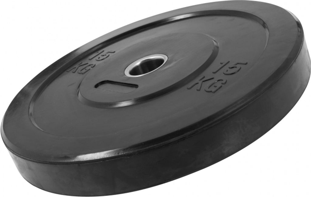 GORILLA SPORTS Hantelscheiben - 15 kg Gewichte, Olympia 50mm Bohrung, Rutschfest, gummiert, Schwarz - Gewichtsscheiben, Bumper Plates, Olympiasch...