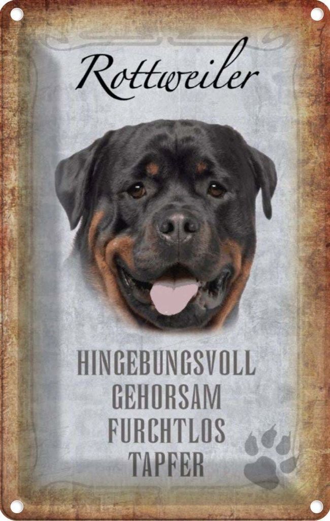 vianmo Blechschild 30x20 cm Rottweiler Hund Tier Haustier