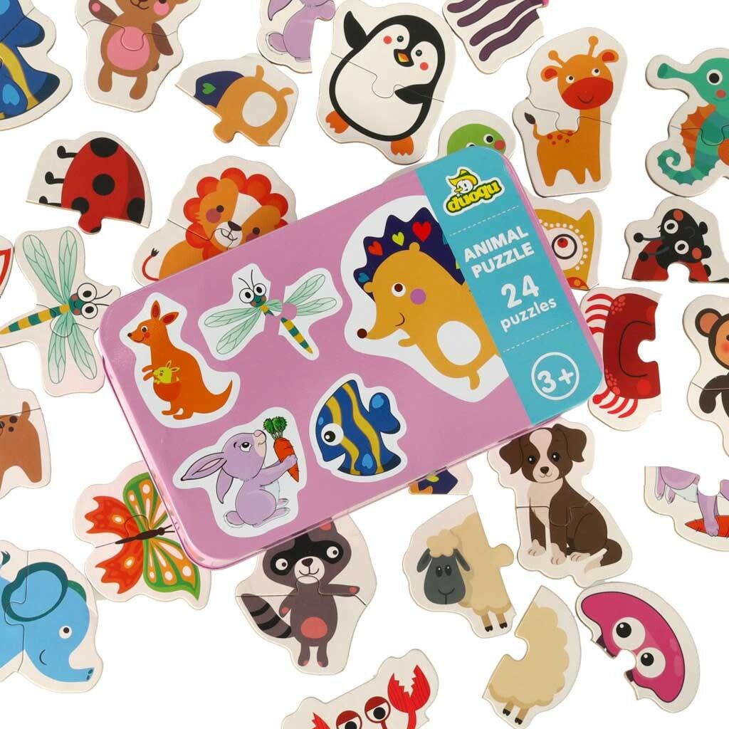 Puzzles in der Dose Tiere 24 Puzzles Produktbild 