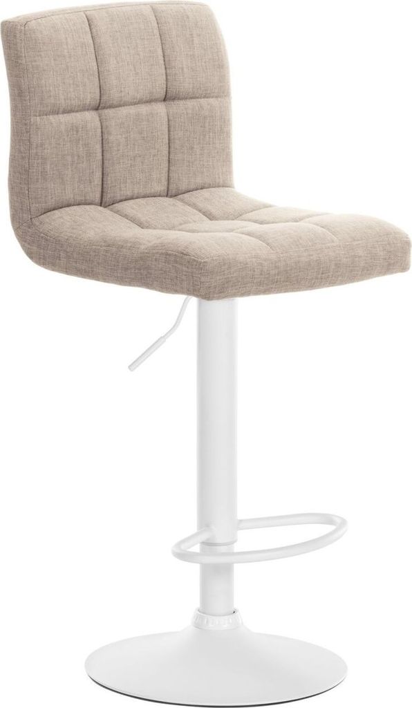Barhocker Calma Stoff weiß creme