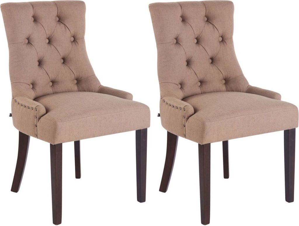 2er Set Esszimmerstuhl Aberdeen Stoff antik taupe