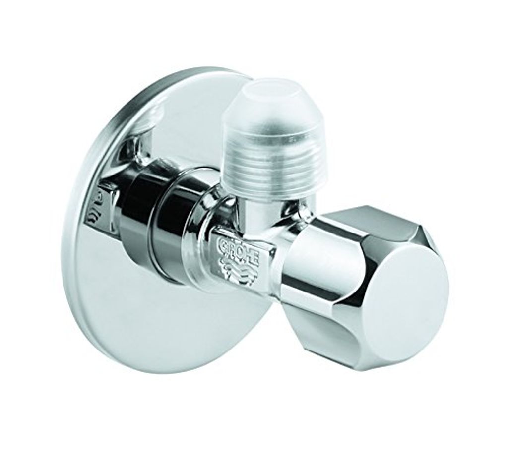 GROHE Eckventil, Wandanschluss 1/2 Zoll, Abgang 3/8 Zoll, mit Baushutzkappe, 2204700M