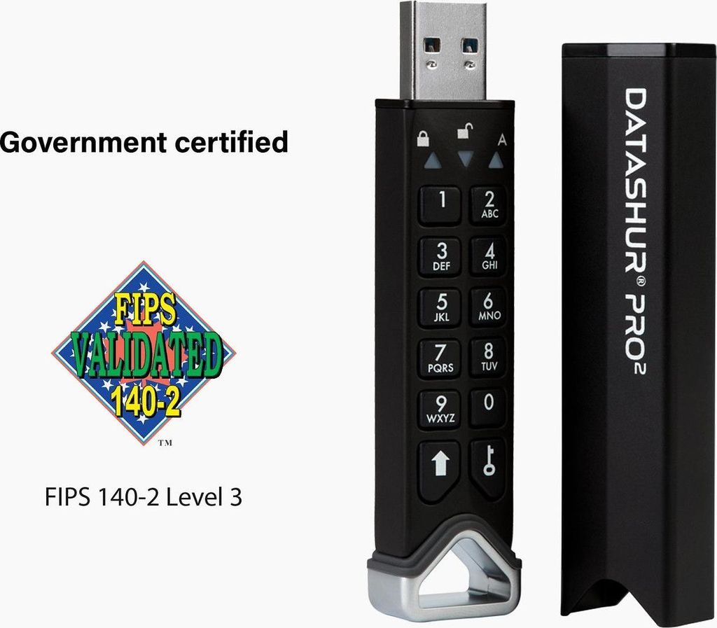 iStorage datAshur PRO2 USB-Stick 4 GB USB Typ-A 3.1 (3.1 Gen 1) Schwarz (IS-FL-DP2-256-4)