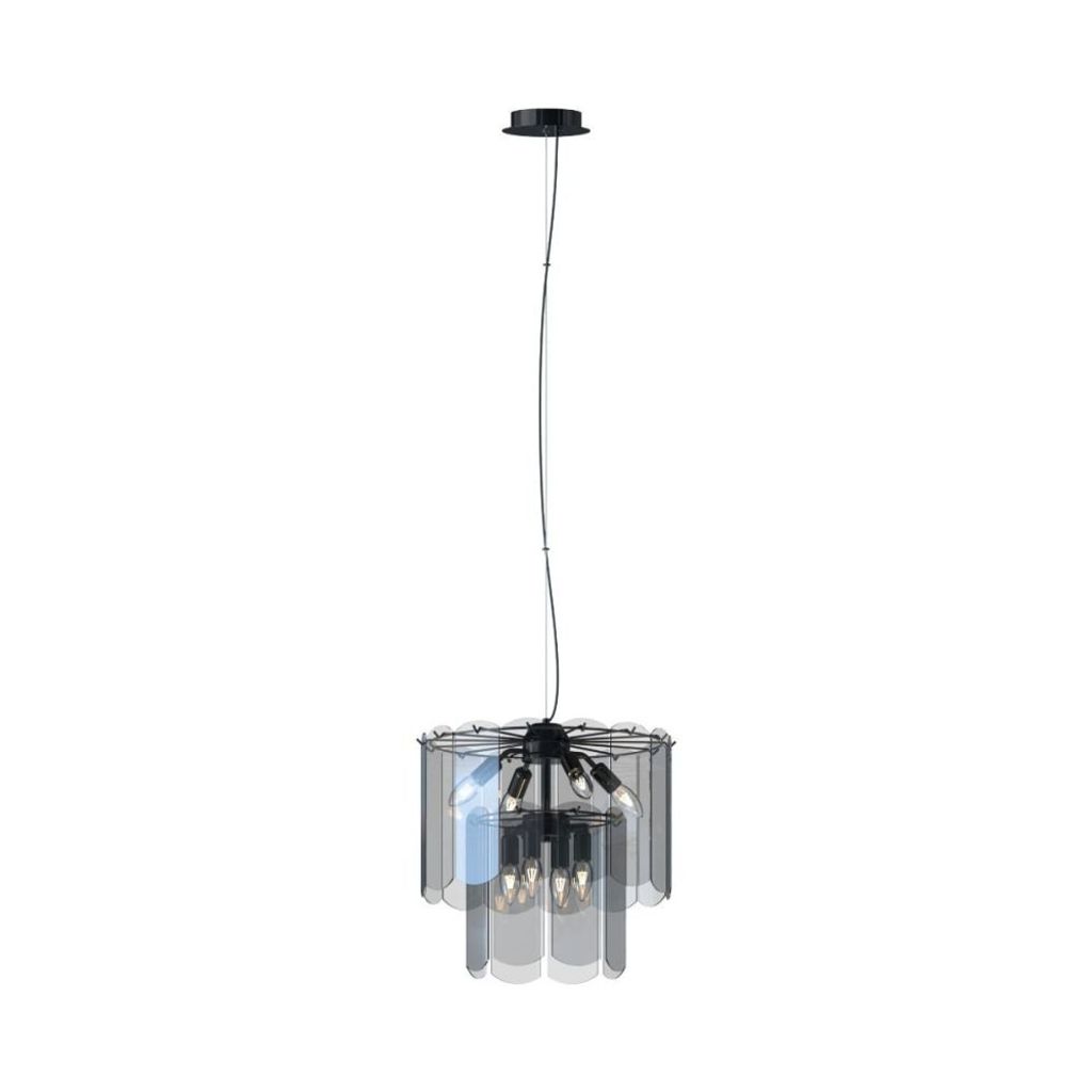 ZUMALINE Hängeleuchte 8x E14 schwarz verchromt NIRA MD3523-8M-EBCN