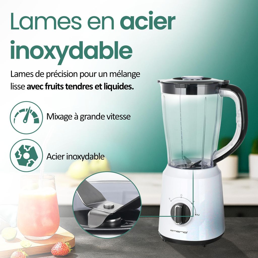 Emerio blender 1,5L – mixeur à smoothies - 2 vitesses – Image du produit 