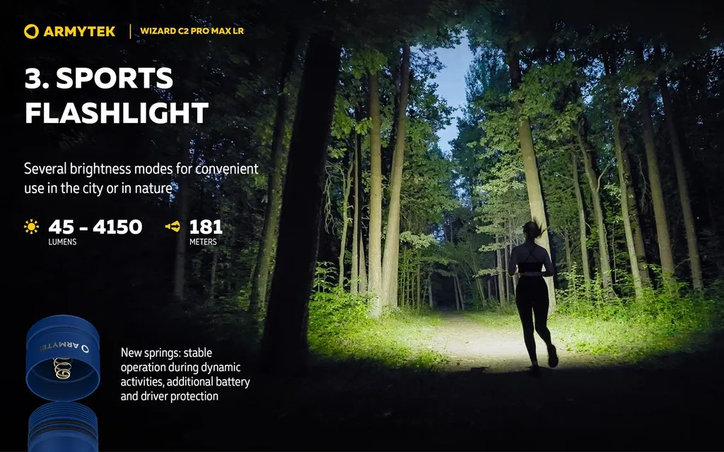 Éclairage Puissant Wizard C2 Pro Max LR Armytek pour Vision Nocturne - 9