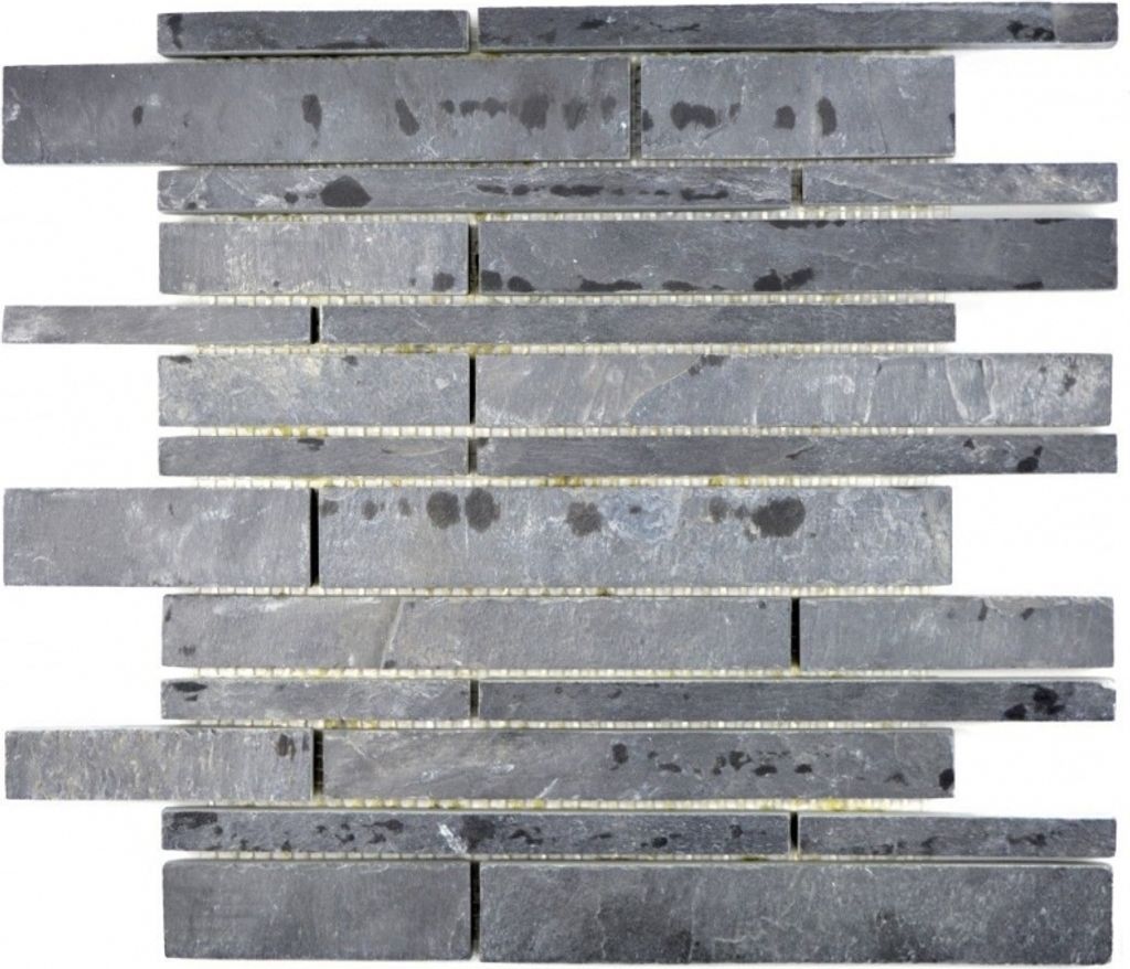 Mosaik Fliese Schiefer Naturstein Brick Schiefer anthrazit Produktbild 