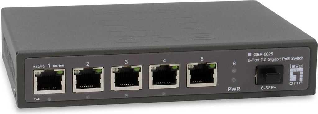 LevelOne Switch 6x GE GEP-0625 2.5GbE 57W 8xPoE+ sw