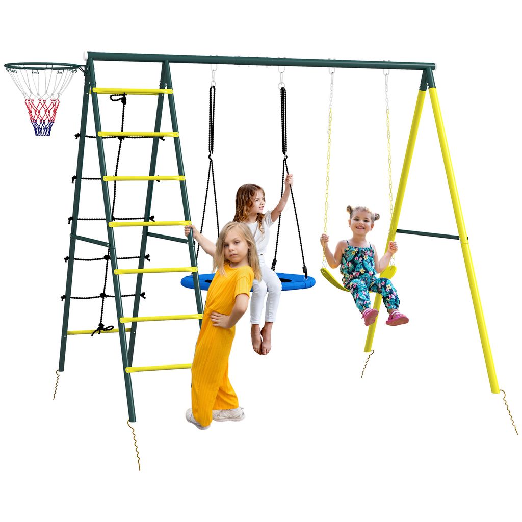 Outsunny Kinderschaukel-Set, 4 in 1 Schaukelgerüst Produktbild 