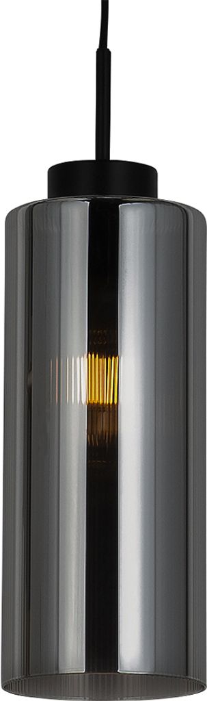 Qazqa Smart led Modern Pendelleuchte, Pendellampe - Laura - Schwarz mit Rauchglas, Rund, 2700K - 6500K, dimmbar, 12cm, Ideal als Flur, Küche lampe...