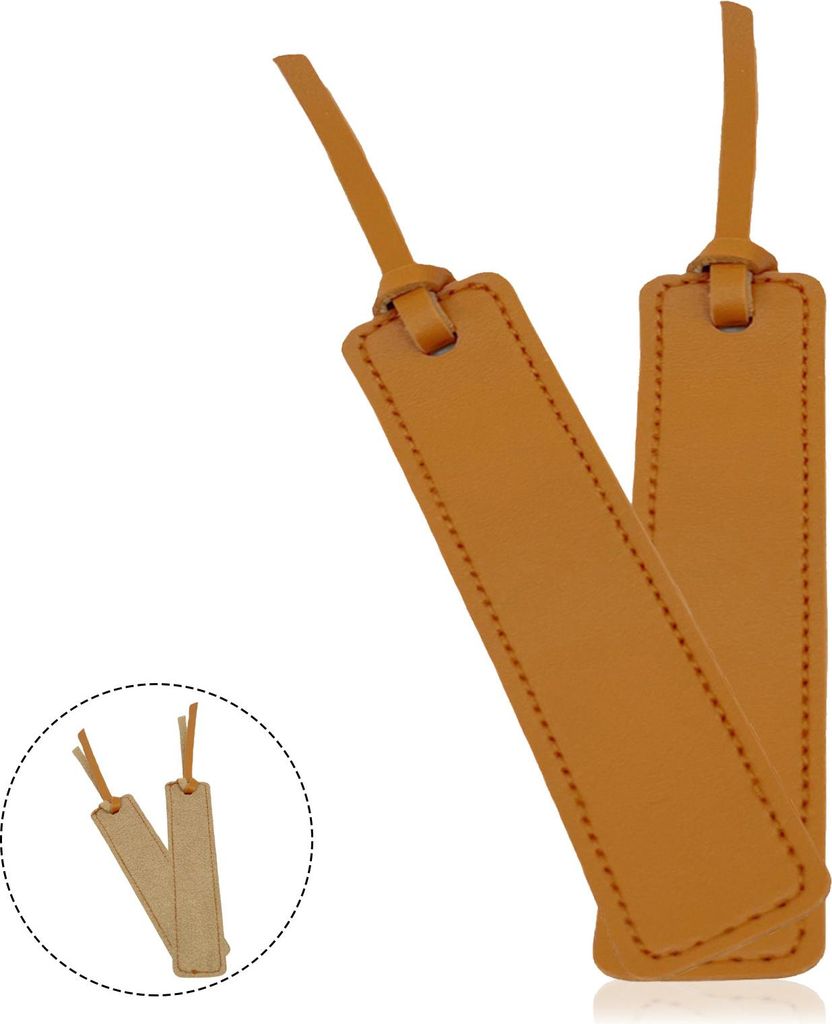 Lesezeichen aus Leder, hochwertiges braunes Herren-Lesezeichen, 2 glatte handgefertigte Lesezeichen aus Leder für Männer, Frauen, Buchliebhaber, ...