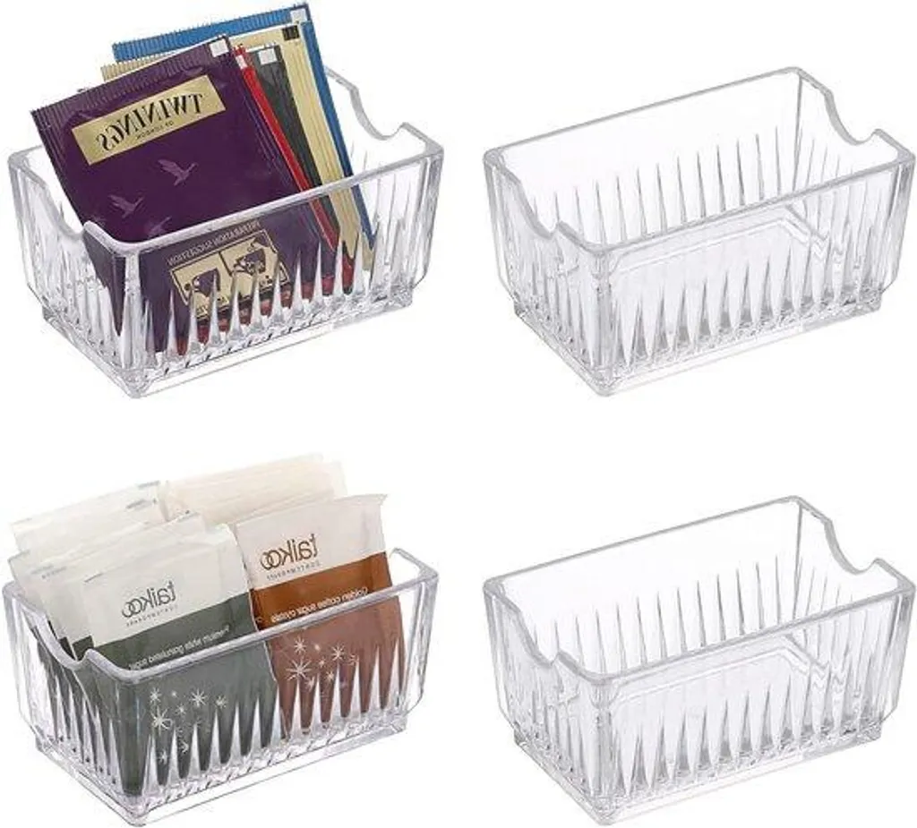 Boîte en acrylique à 4 compartiments pour panier à linge transparente