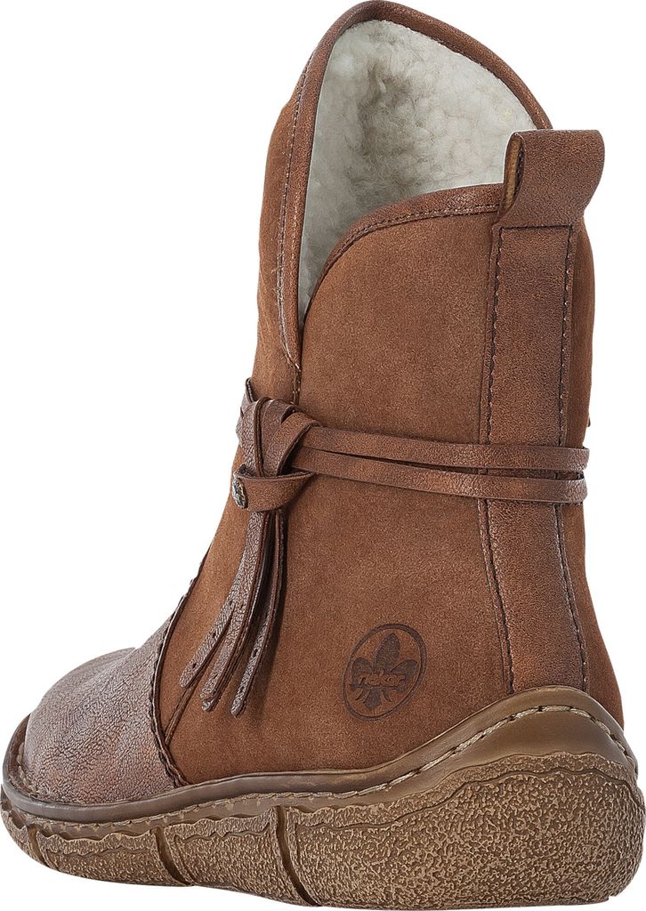 Rieker Damen Stiefelette Zierriemen flach Warmfutter Produktbild 