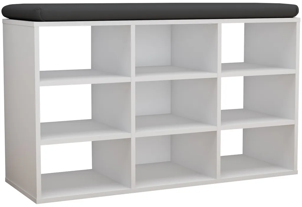 Banquette d'entrée avec assise blanche HinsolXS - Meuble de rangement