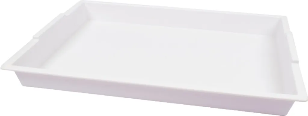 Plateau blanc anti-débordement 40,5 x 30,5 cm stable - Lot de 4 pièces