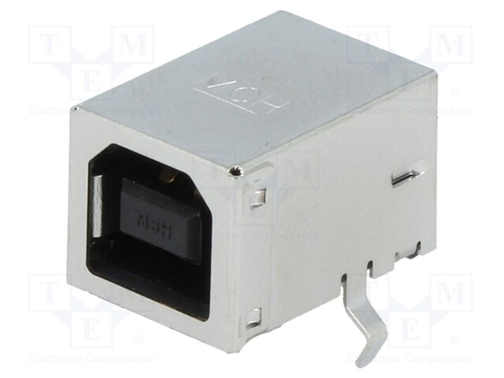 1x Buchse THT mit 90°-Winkel PIN: 4 USB B vergoldet 67068-7041 USB und IEEE1394-Stec