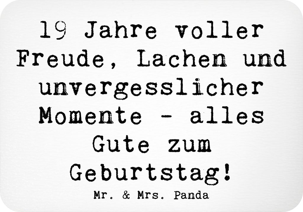 Mr. & Mrs. Panda magnet Spruch 19. Geburtstag Freude - Weiß - Geschenk, Lebensjahr, wandmagnet, Happy Birthday, Alter, junge Erwachsene, Notizhalt...