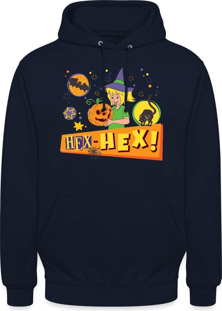 Spreadshirt Bibi Blocksberg Halloween Hex-Hex! Mit Bibi Uni Hoodie, 3XL, Navy