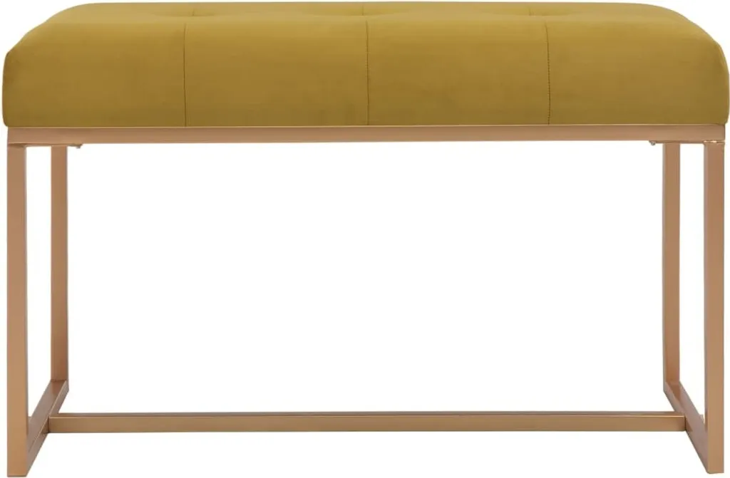 Banc d'Intérieur de 80 cm en Velours Jaune Moutarde Chic vidaXL