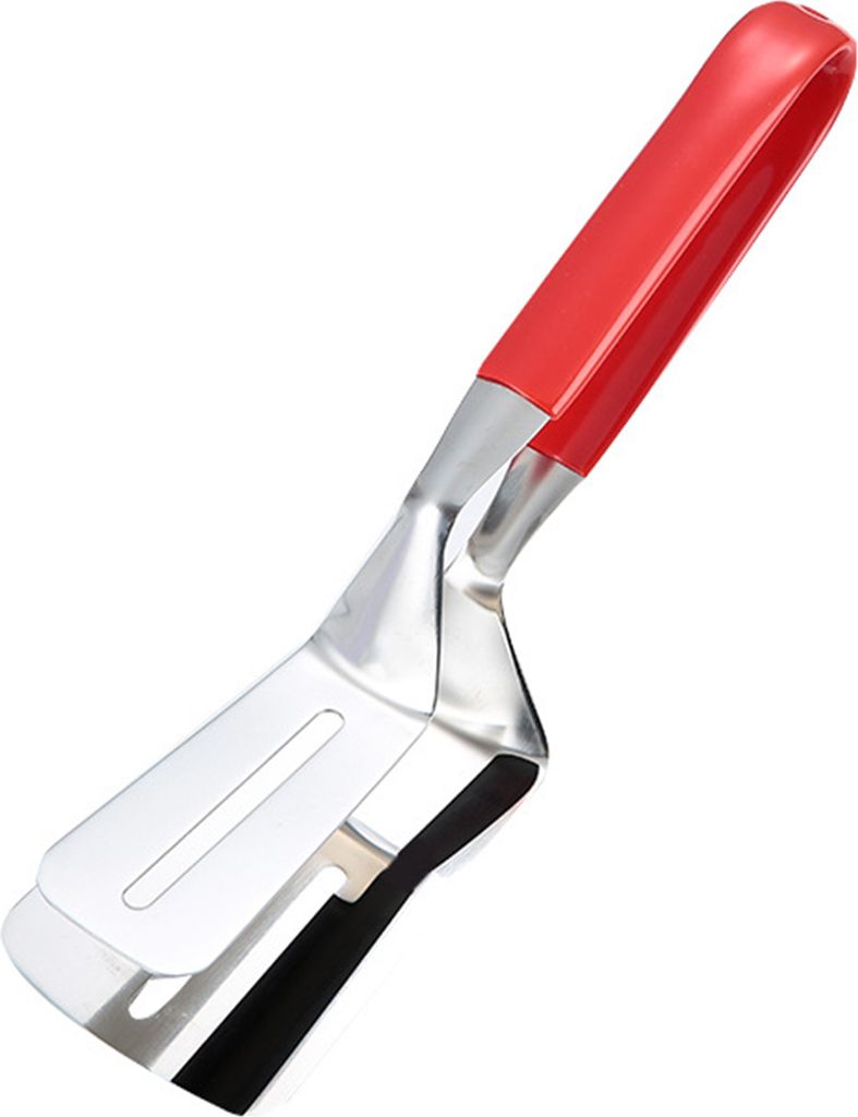 Kochspatel, ergonomischer Griff, Spatelzange aus Edelstahl, multifunktionales Grillwerkzeug für die Küche zu Hause