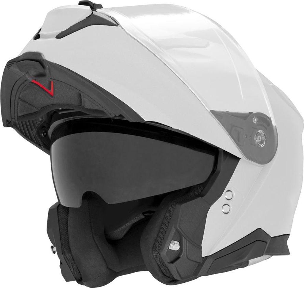 NOX N967 Flip-Up Helm Solid Weiß Glanz XS mit Sonnenblende