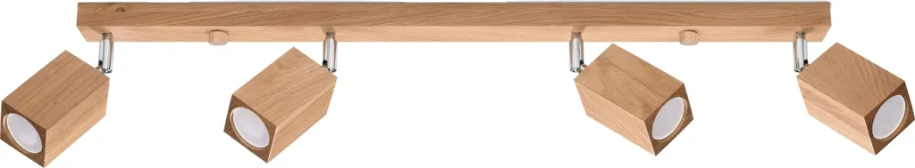 Plafonnier Long en Bois KEKE 4 pour Éclairer les Grands Espaces