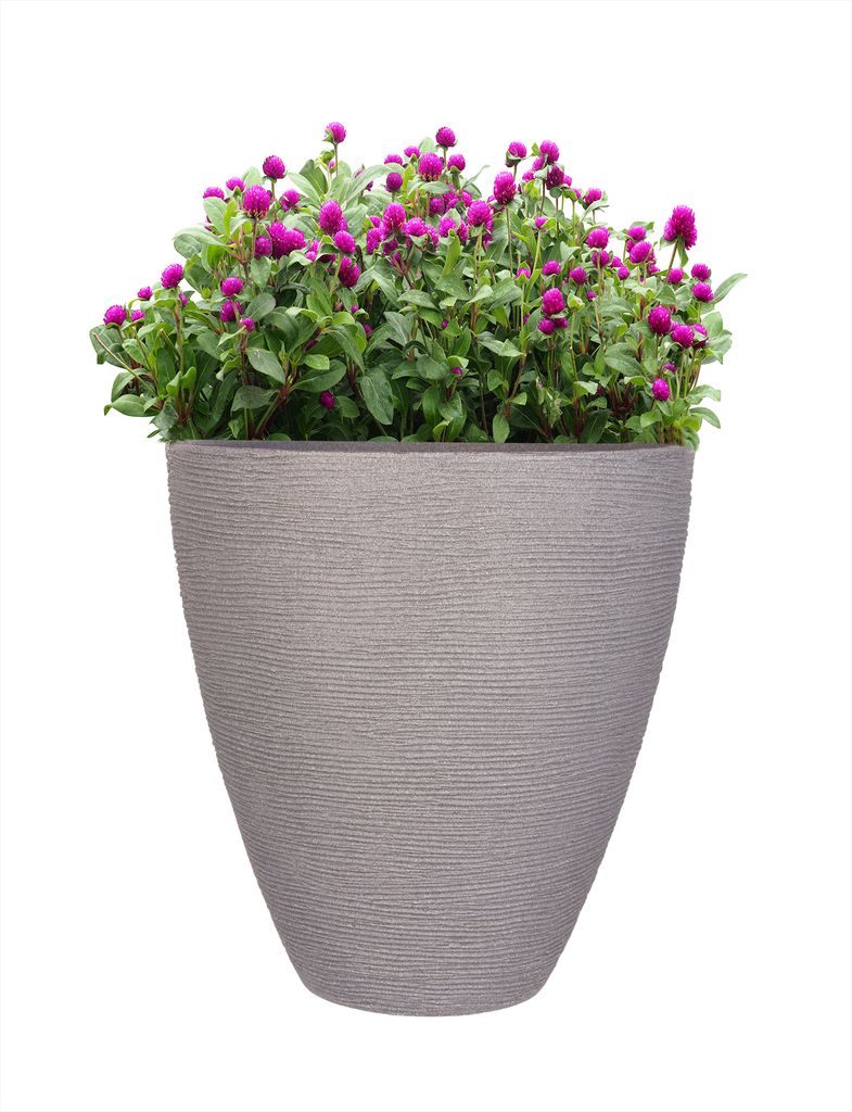 Deko Blumen Vase Beton Optik Pflanztopf eckig Kunststoff Topf 2er Set grün