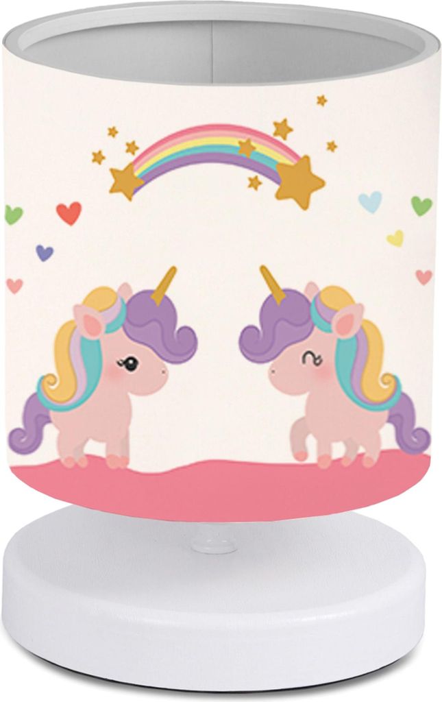 Kinderlampe ’Maidstone’ mit Einhorn-Motiv 1 X E14 Weiß