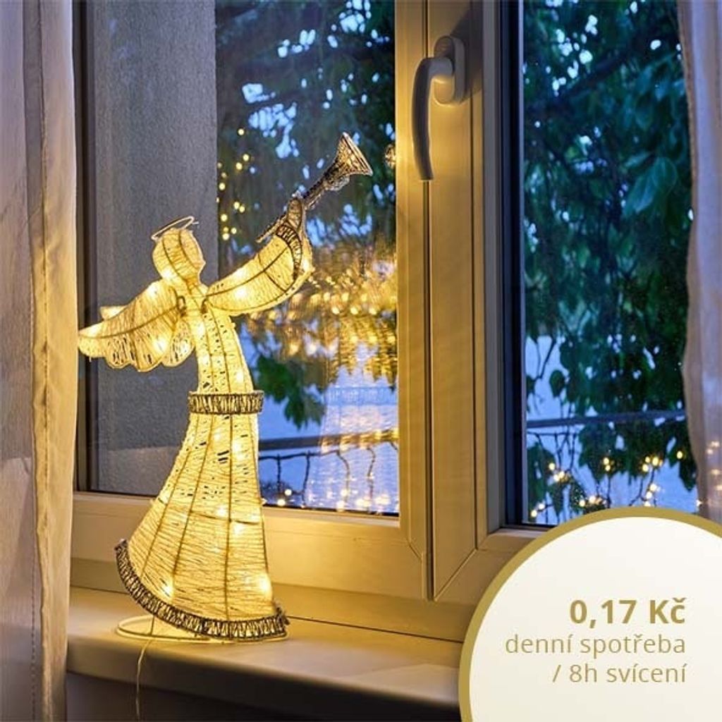 Světelný anděl  50cm, teple bílý Obrázek produktu 