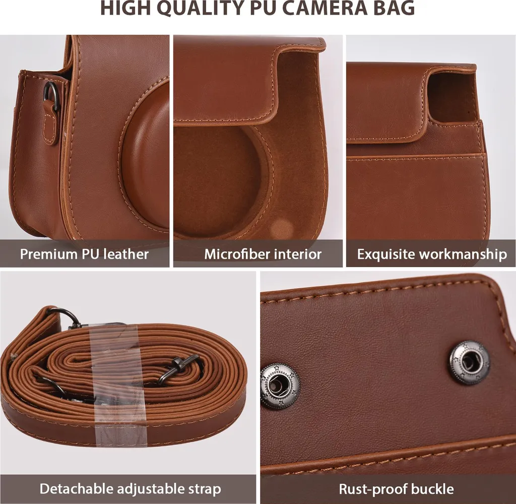 Regalo Instax Mini 12: Custodia Protettiva Elegante con Tracolla Inclusa