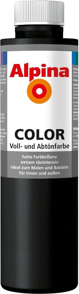 Alpina COLOR Voll- und Abtönfarbe Night Black 750 ml seidenmatt