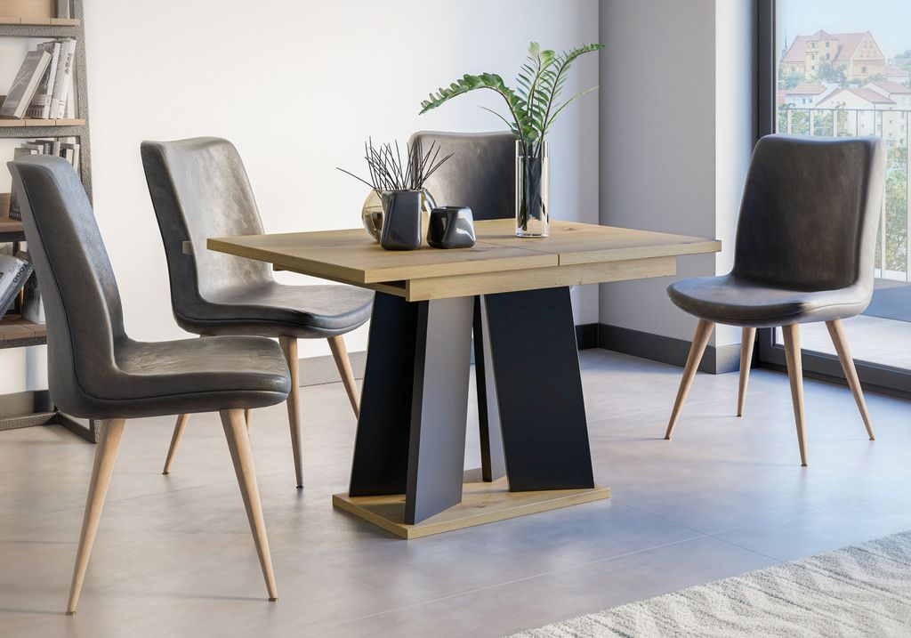 Design Esstisch PA-777 Eiche Artisan Schwarz matt Produktbild 