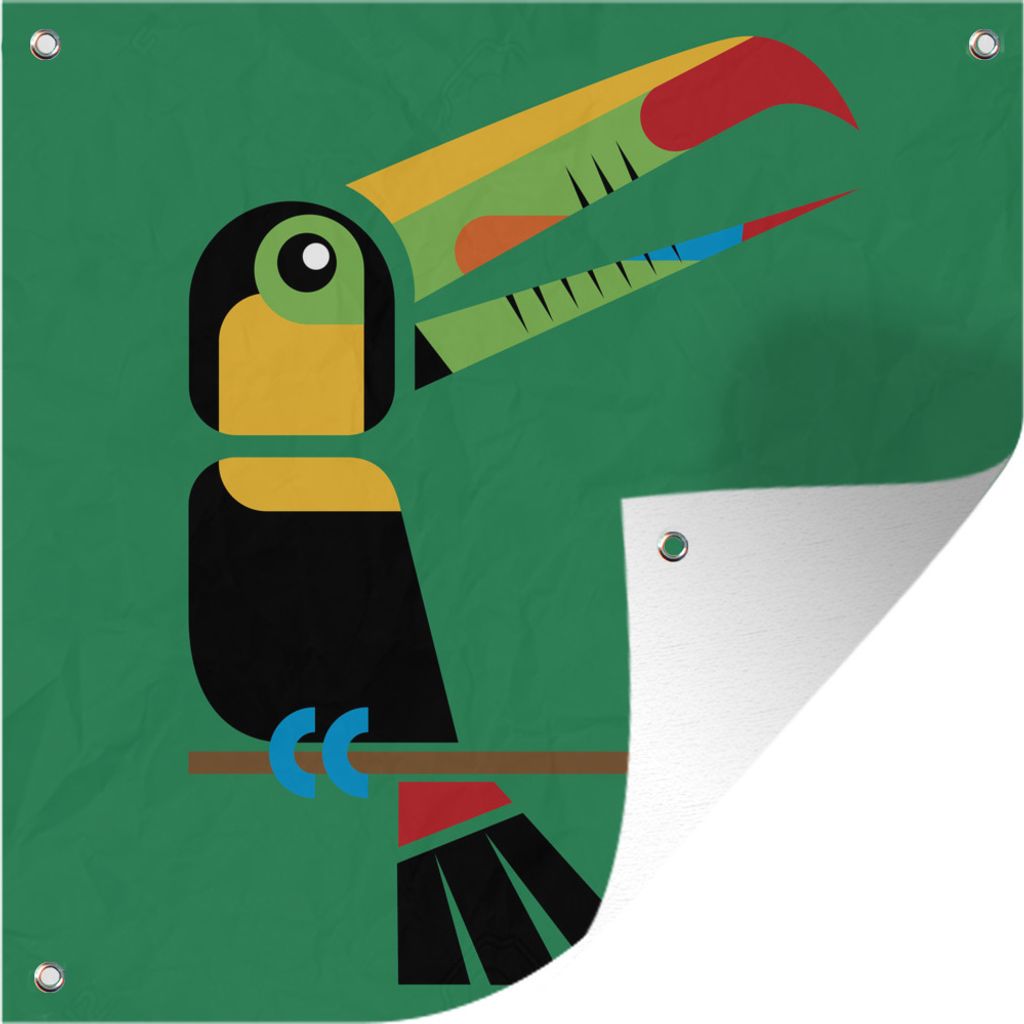 MuchoWow 100x100 cm Outdoor-Poster Gartendeko Sichtschutz Garten Poster für den Garten Vektor-Illustration eines Tukans