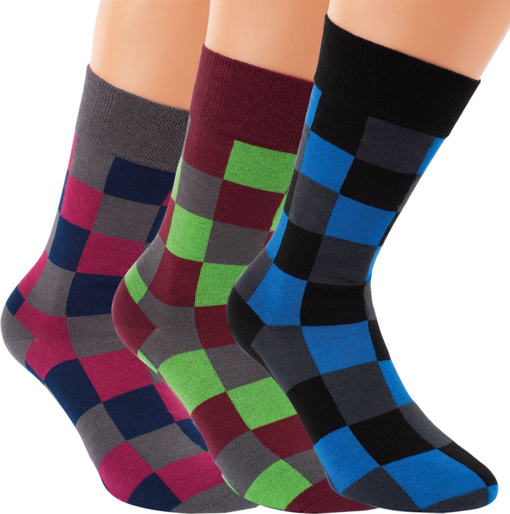 3  Paar bunte Socken Baumwolle Herren Übergröße Baumwolle Produktbild 