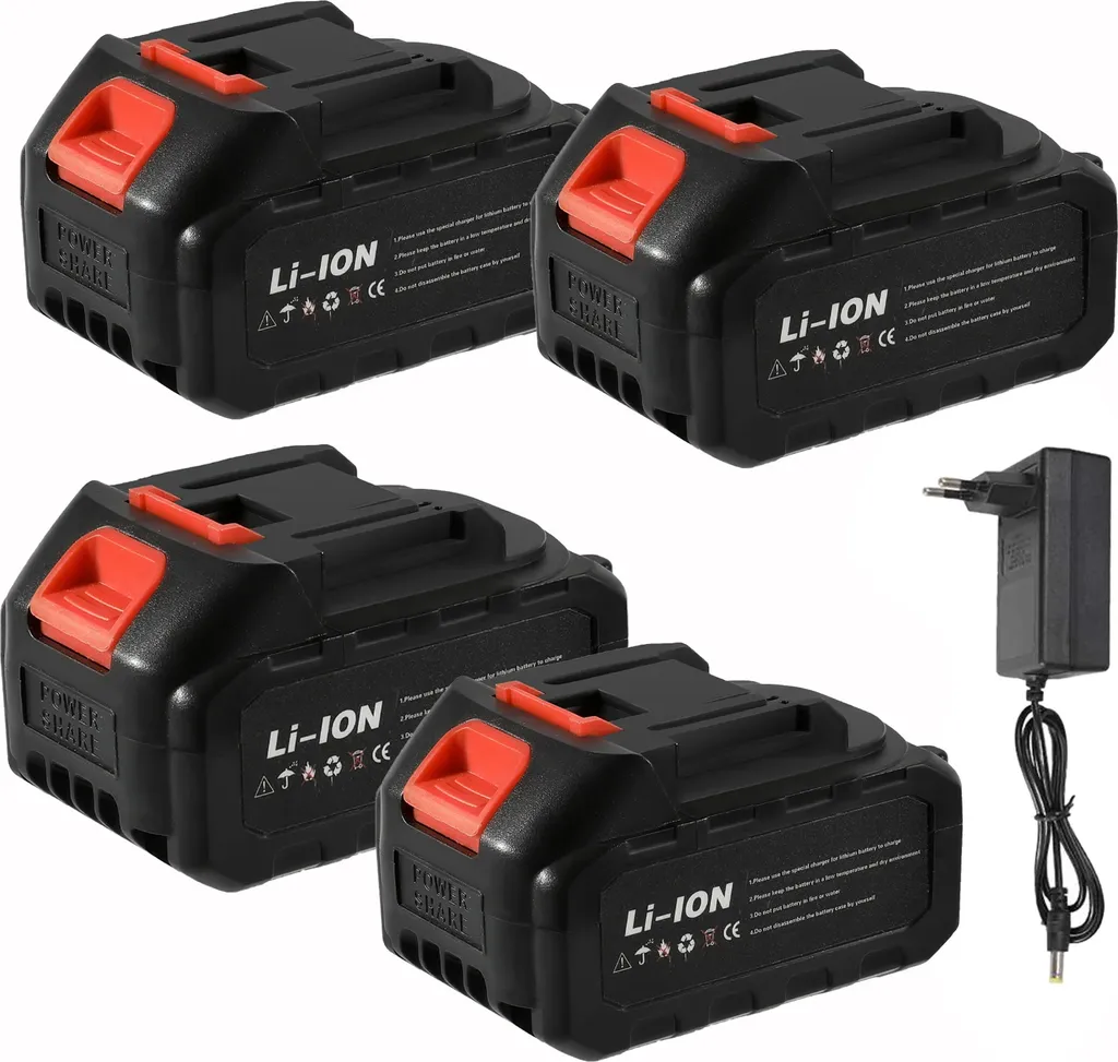 Pack de 4 Batteries Rechargeables 21V Li-ion pour Outillage Sans Fil