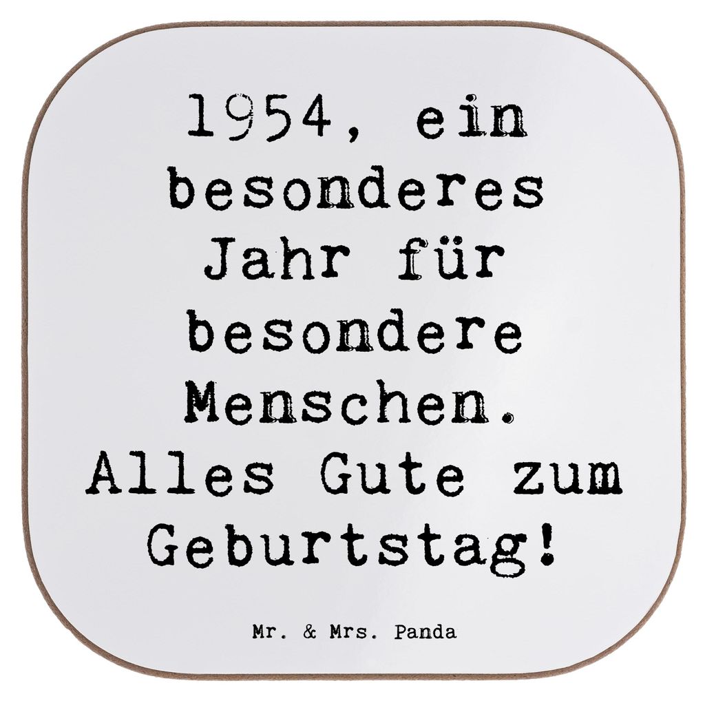 Mr. & Mrs. Panda Untersetzer für Gläser Spruch 1954 Geburtstag - Weiß - Geschenk, Alter, runder, Glas, Erinnerungen, Happy Birthday, Liebe, Gebu...