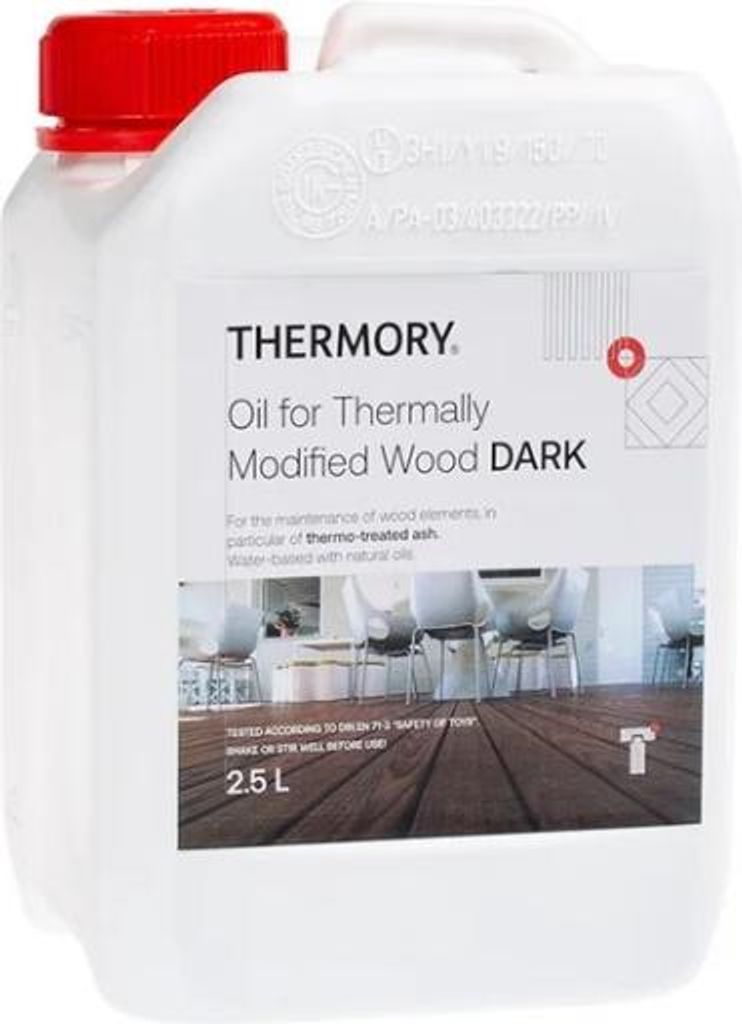 Thermory Pflegeöl Dunkel 2,5l für Thermoholz – UV-Schutz & Produktbild 