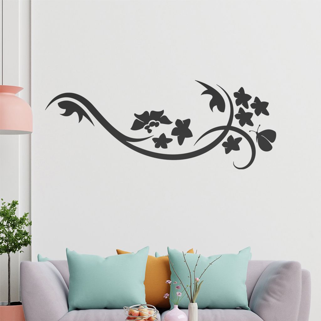 Blüte Blume Tribal Wandtattoo in 6 Größen - Wandaufkleber Wall Sticker - Dekoration, Küche, Wohnzimmer, Schlafzimmer, Badezimmer