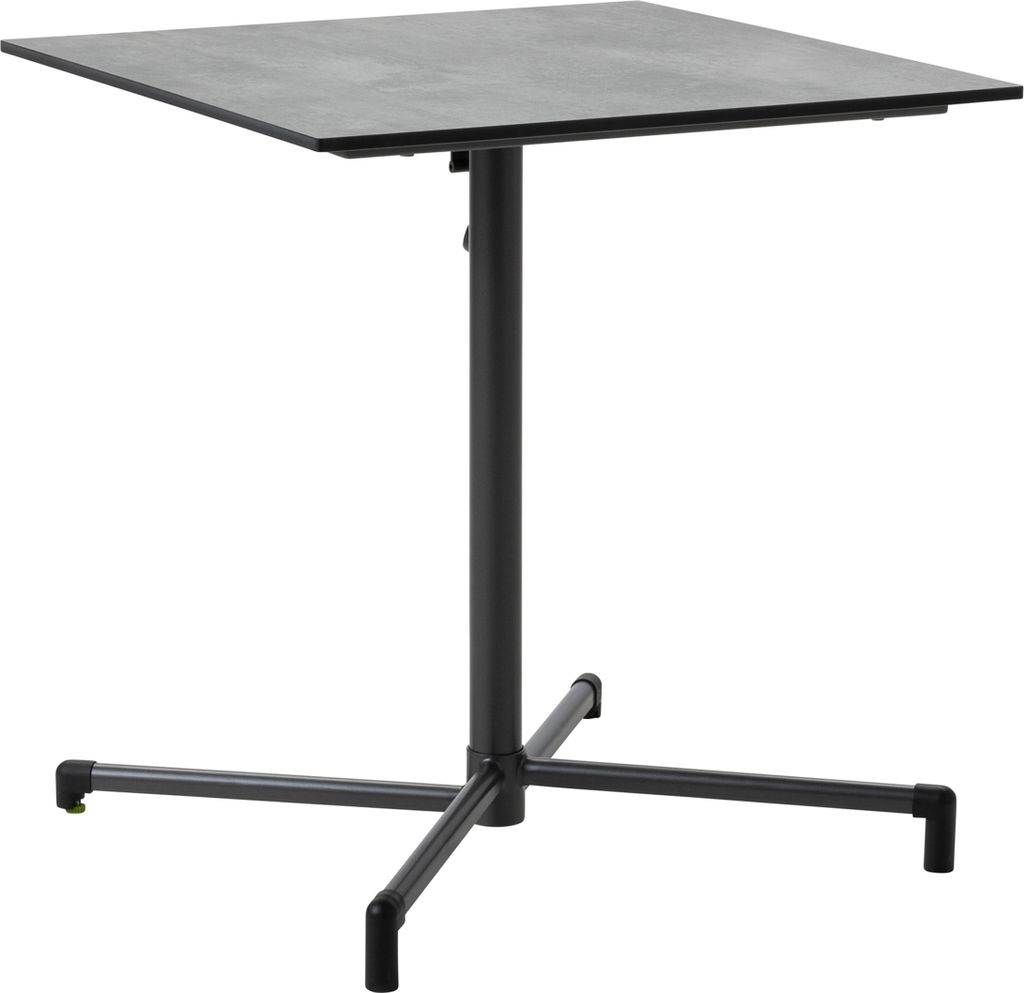 Dehner Gartentisch Capri, Balkontisch klappbar, bis zu 4 Sitzplätze, 70 x 74 x 70 cm, Metall pulverbeschichtet, grau