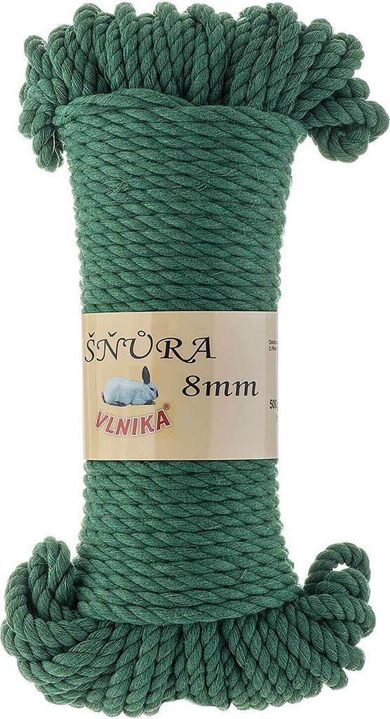 500g Makramee-Garn Snura dunkelgrün Ø 8 mm | 20 m